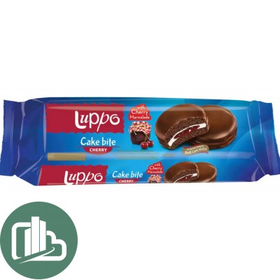 LUPPO CHERRY сендвич-кекс молочном шок с маршмеллоу и вешневым мармеладом 182гр 1/12