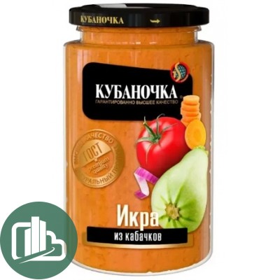 КУБАНОЧКА Икра из кабачков 360гр стекло 1/12