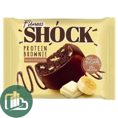 Протеиновый батончик Shok 50гр Бисквит Брауни Банановый 1/10