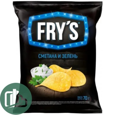 Чипсы FRYS 70гр Нежная сметана и игровая зелень 1/24