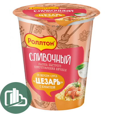 Ролтон Лапша в стак. 70гр со вкусом Цезарь с креветкой 1/24