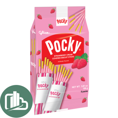 Шоколадные палочки Pocky Single 132гр Strawberry 1/10