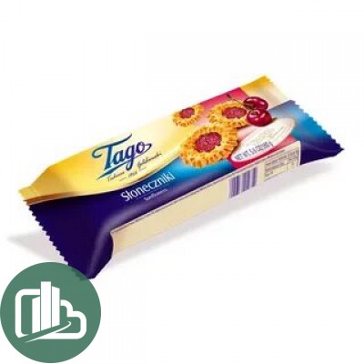 Tago печенье песочное с фруктовой начинкой 160гр 1/24
