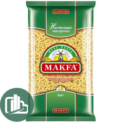 Макфа Рожки гладкие 400гр 1/20