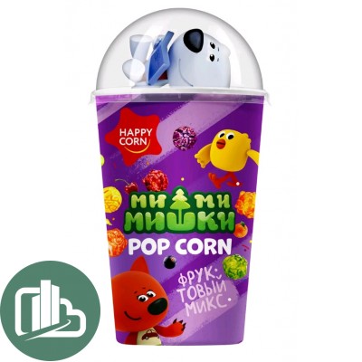 HAPPY CORN МИ-МИ МИШКИ Воздушная кукуруза в стакане фруктовый микс 15гр 1/12