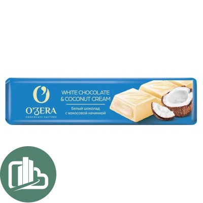 Яшкино Шоколад белый OZera Белый с Кокосовой начинкой 45гр 1/30