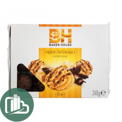 Мини-пирожные крошковые BH карамельные 240гр 1/10