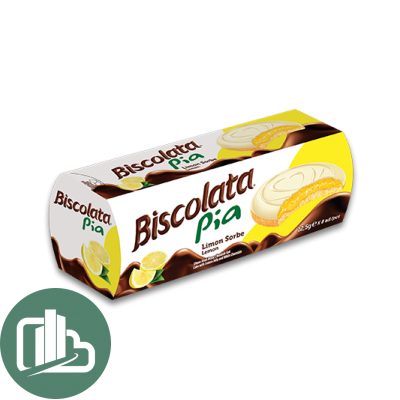 Печенье Biscolata Pia с лимонной начинкой покр. белым шоколадом 100гр 1/24
