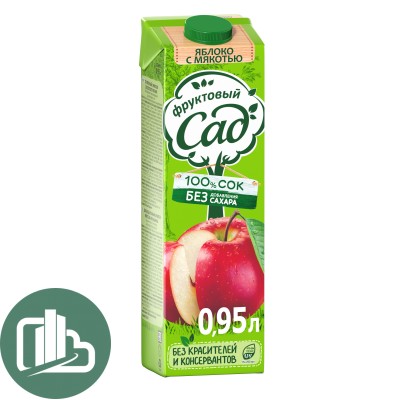 Фруктовый сад 0,95л Яблоко красное с мякотью 1/12