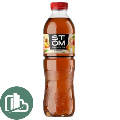 STOM Черный чай 0,5л Персик 1/12