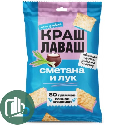 Чипсы из лаваша "Краш Лаваш" 80гр Сметана Лук 1/24