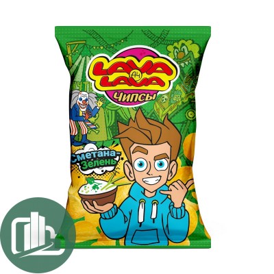 Картофель хрустящий LAVA-LAVA со вкусом Сметана и зелень 50гр 1/24