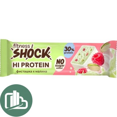 Протеиновый батончик Shok 40гр Фисташка Малина 1/12