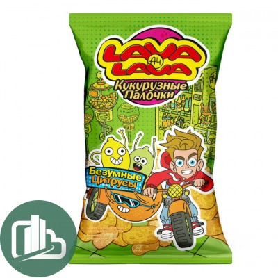 Палочки кукурузные LAVA LAVA со вкусом Апельсин-Цитрусы 50гр 1/24
