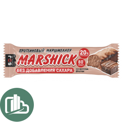 Протеиновый батончик 53гр MARSHICK Брауни с маршмеллоу 1/10