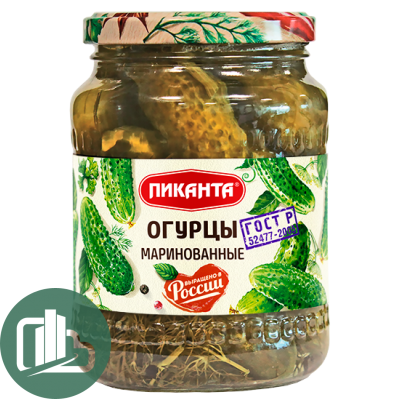 Пиканта Огурцы маринованные ГОСТ 680г 1/6 