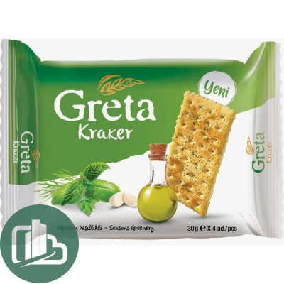 Печенье крекер Greta 30г 1/24 с сезонной зеленью