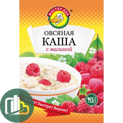 Мастер Дак каша овсяная с малиной 35гр 1/40