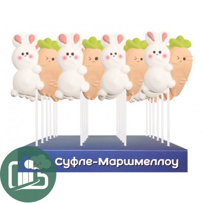 Маршмеллоу на палочке Зайка с морковкой 1/24