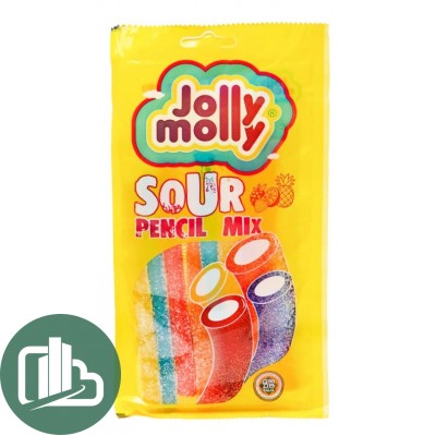 АТВ Жевательный мармелад 70гр Jolly Molly SOUR PENCIL MIX кислые карандаши АССОРТИ 1/24(6)