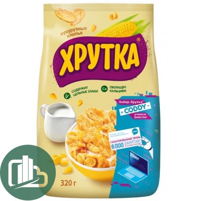 Готов завтрак ХРУТКА 320гр 1/12 Кукурузные хлопья 