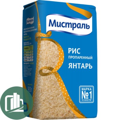 Мистраль Рис Янтарь Пропренный 900гр 1/12