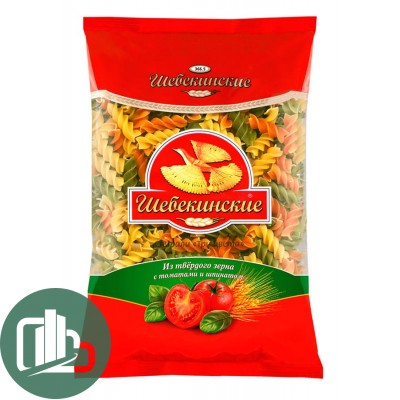 Макароны Щебекинские Спирали Три Цвета 450гр 1/28