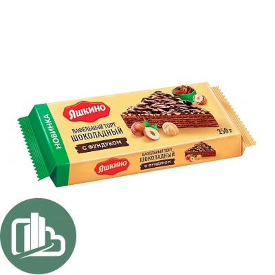 Яшкино Торт ваф глазир шок с фундуком 250гр 1/16 РАВ 427