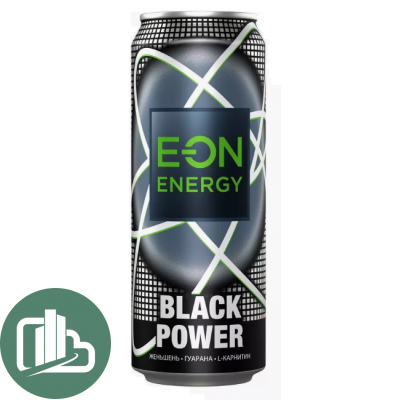 Напиток EON ENERGY BLACK POWER 0,45л 1/12