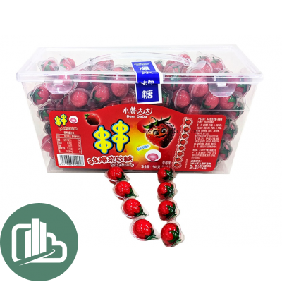 ТМ Жевательный мармелад 9гр Клубника Плоская Банка 1/60 Dear Da Da