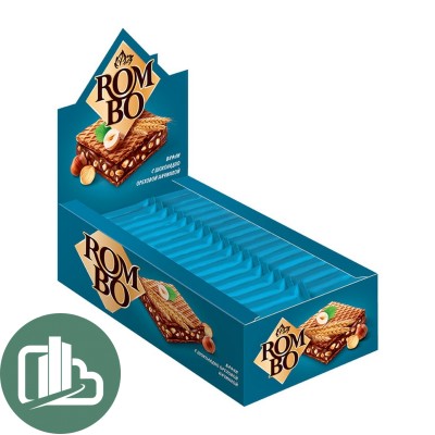 Яшкино Вафли 12,5гр ROMBO с ореховой начинкой 1/32