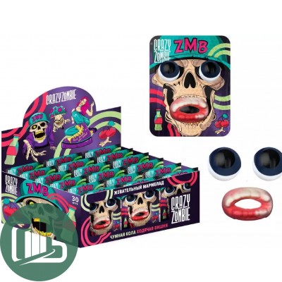 КИСЛИЦА Жевательный мармелад 8гр CRAZY ZOMBIE 1/30 (24) KZ0502