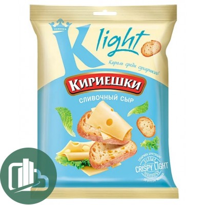 Яшкино Кириешки Light пшеничные 80гр Сливочный сыр 1/22