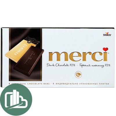 Мерси шоколад горький 72% 100 гр. 1/15