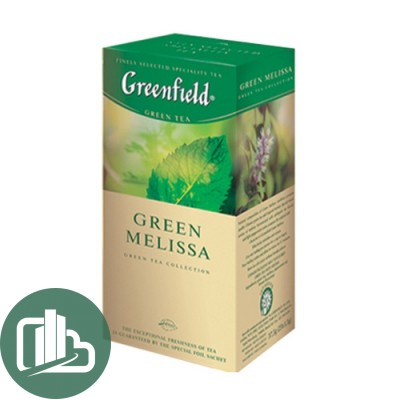 Гринфилд чай 25 пак Зелёный, Мята, Мелиса (Green Melissa) 1/10