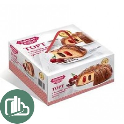 Яшкино Торт с вишн,джемом и шок, кремом 500гр 1/6