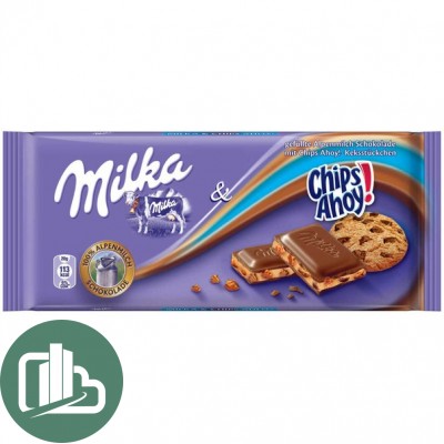 Милка  100гр. Chips Ahoy 1/22 (молочный с печеньем и орехами)