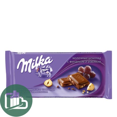 Милка 90гр. изюм с лесн. орех. 1/20 (РФ)